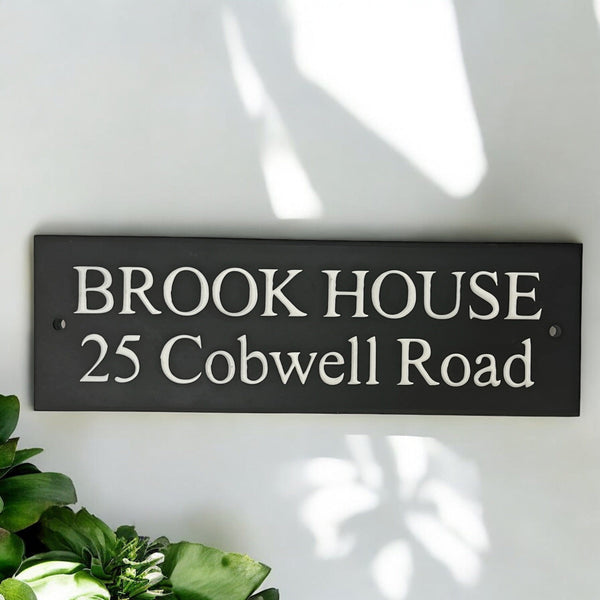 18"x6" (45cm x 15cm) Natural Slate House Sign Slate Sign www.HouseSign.co.uk 