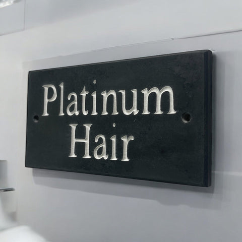 Introducing our stunning 15cm x 7.5cm Polished Natural Slate House Sign, designed to make a lasting impression! Crafted with durability in mind, it features beautifully carved lettering that enhances its elegance and visibility. Transform your home's entrance with this exquisite sign! www.HouseSign.co.uk