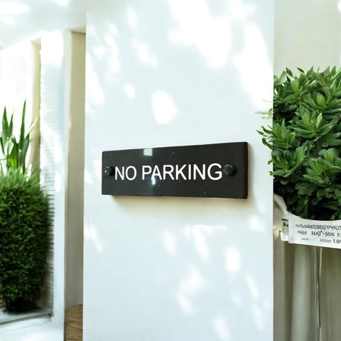 No Parking Gate Signs www.HouseSign.uk Granite 