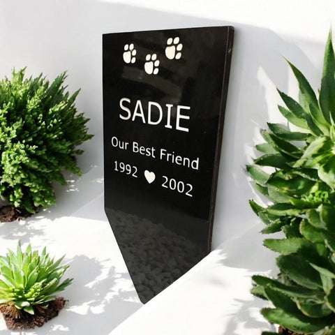 Peg in ground Memorial 12"x6" Granite House Signs www.HouseSign.co.uk 